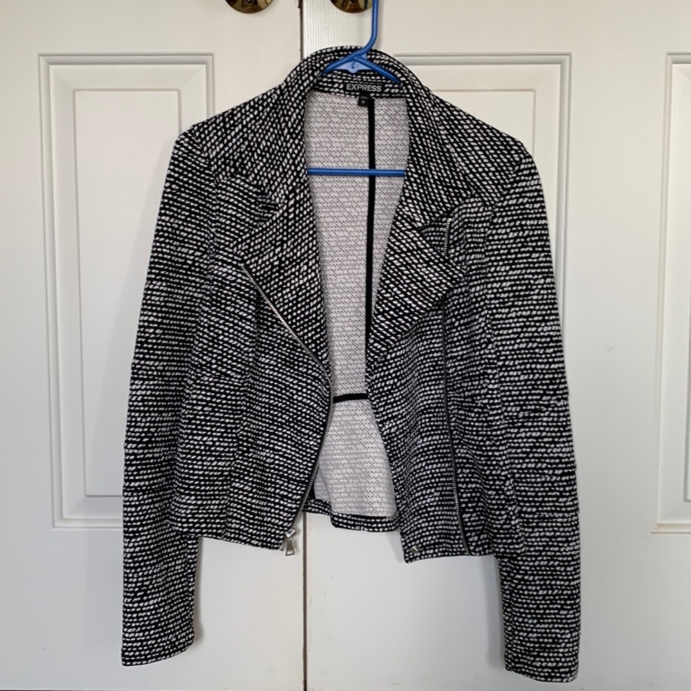 Express size small black and white jacket